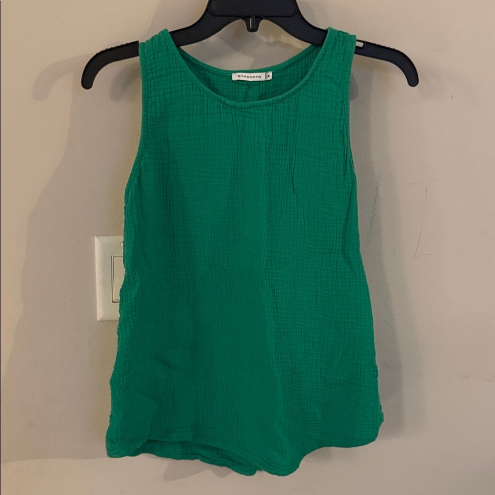 Staccato Teal Sleeveless Blouse